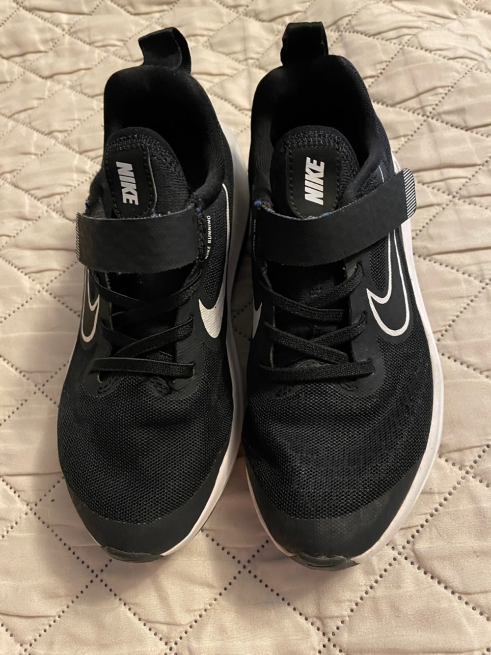 Nike Black and White Kids' Velcro Sneakers